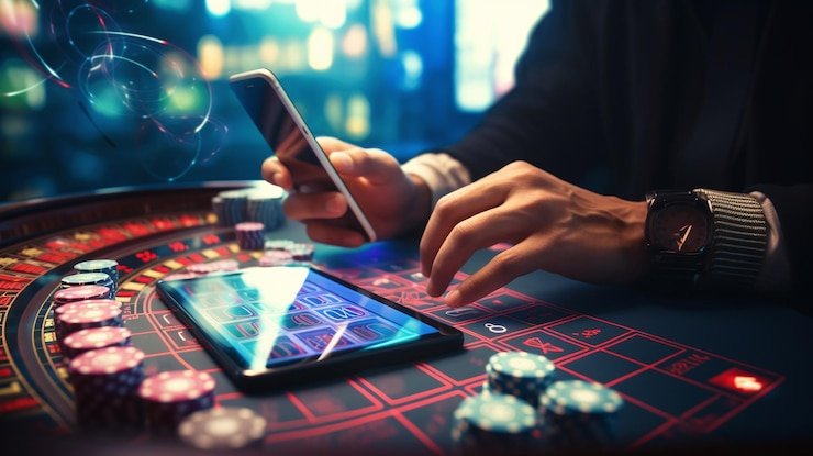Antarmuka permainan Casino Hold'em dengan statistik real-time Permainan Casino Hold'em dengan kartu yang jelas terlihat dan informasi taruhan di bisnis 4d